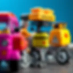 A vibrant collection of transporter accessories showcasing functionality and design.