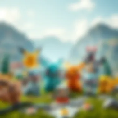 A vibrant illustration of iconic Pokemon characters in a Turkish landscape.