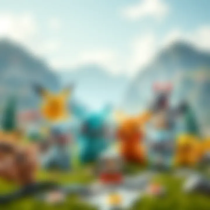 A vibrant illustration of iconic Pokemon characters in a Turkish landscape.