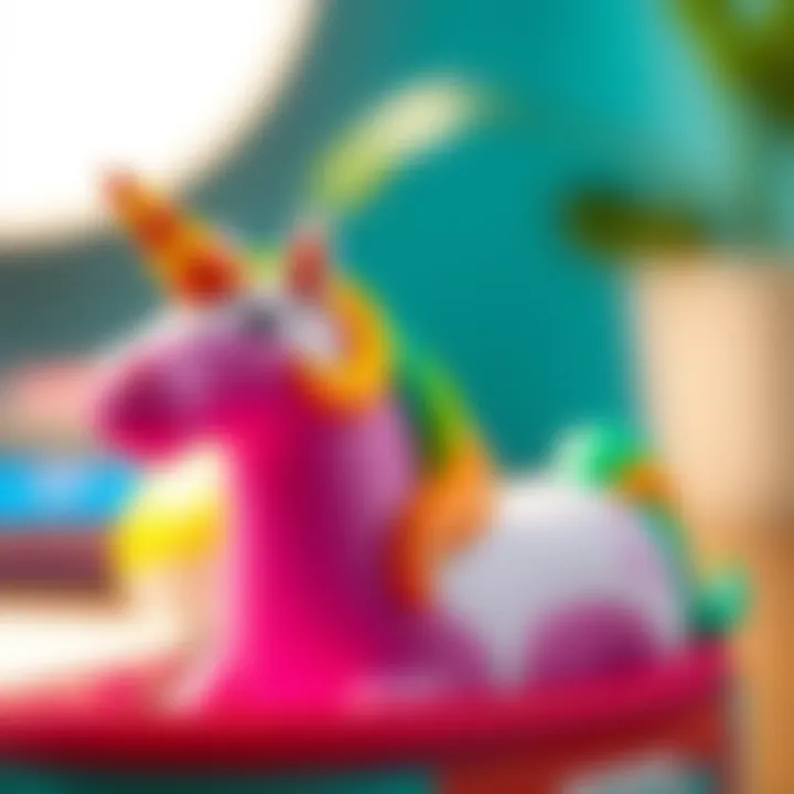 A colorful unicorn-themed pencil case showcasing its vibrant design and playful colors