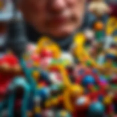 Diverse Collection of Unique Bag Beads A collector showcasing a variety of unique bag beads