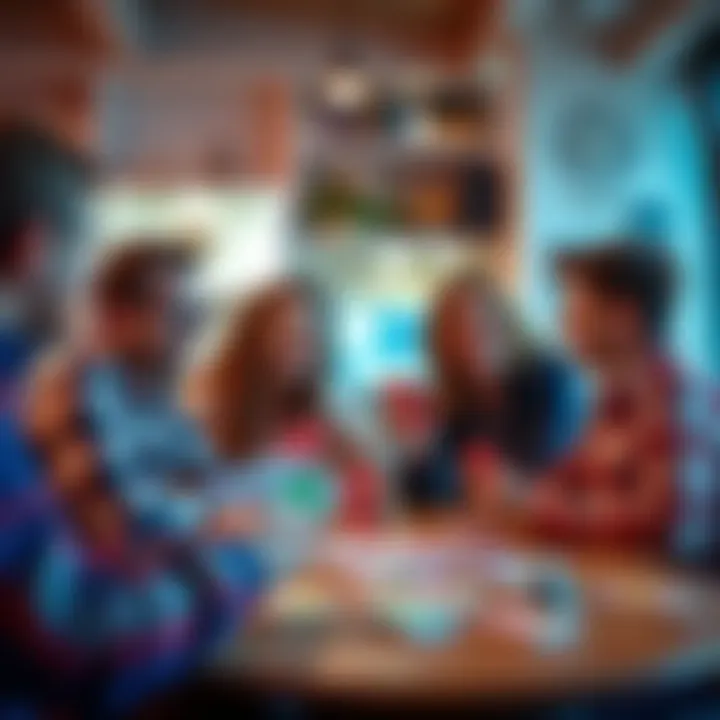 Group of players enjoying a lively game of Uno with Joker cards