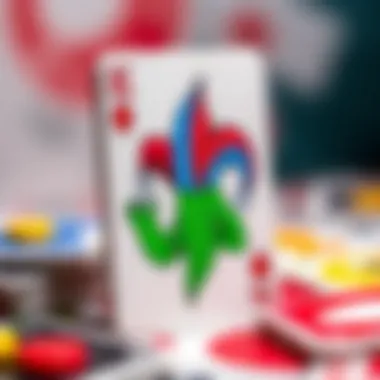 Close-up of the Uno Joker card showcasing its unique design