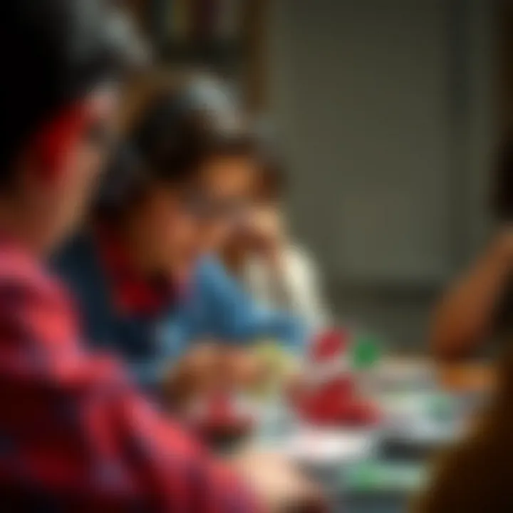 A player strategizing their next move in a game of Uno