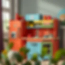 Colorful wooden kitchen playset